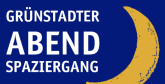 Logo Grünstadter Abendspaziergang blauer Hintergrund, Mond Logo Grünstadter Abendspaziergang blauer Hintergrund, Mond